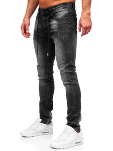 Homme Pantalon en jean regular fit Noir Bolf MP0063-1N