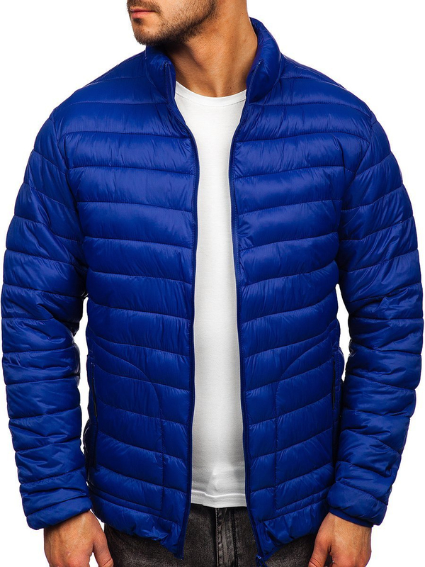 Blouson de transition matelassé bleu foncé pour homme Bolf 13007