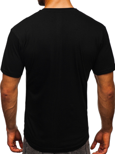 T-shirt homme noir avec imprimé Bolf 2098