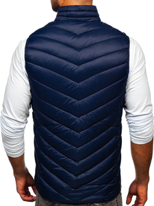 Gilet matelassé pour homme bleu foncé Bolf 13073