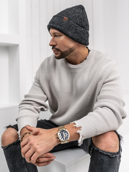 Homme Bonnet d'hiver chaud Noir Bolf 386010