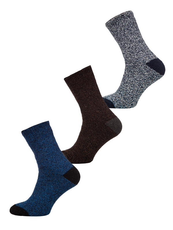 Homme Chaussettes thermiques épaisses d'hiver Multicolore-1 Bolf A8990-1-3P 3PACK