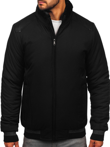 Homme Blouson d'hiver avec fourrure Noir Bolf 22M333