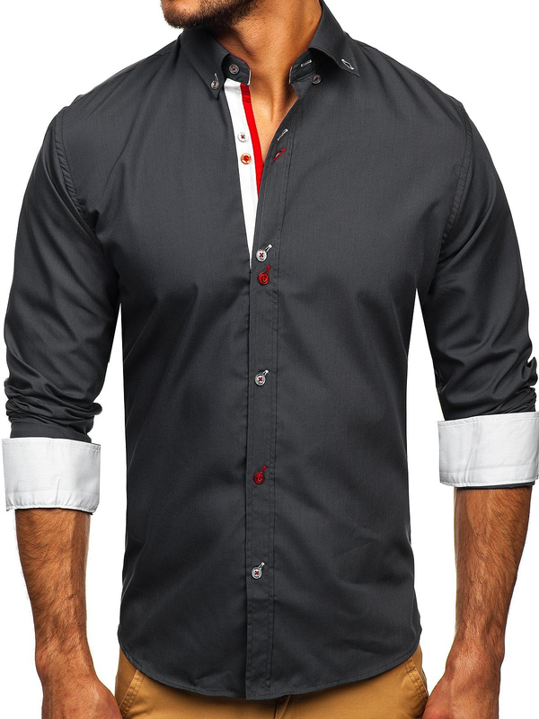 Chemise à manches longues pour homme graphite Bolf 20710