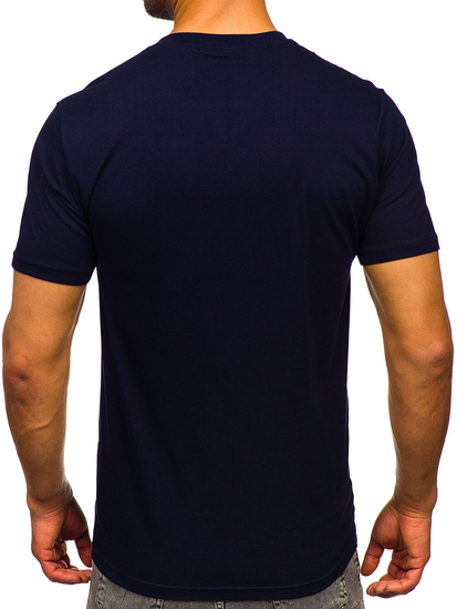 Homme T-shirt imprimé en coton Bleu foncé Bolf 5052