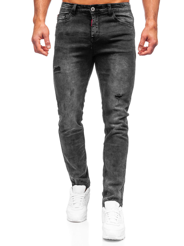 Pantalon en jean regular fit pour homme noir Bolf K10007-2