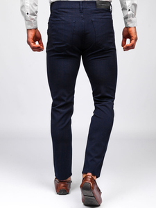 Pantalon en tissu chino pour homme bleu foncé Bolf 0004