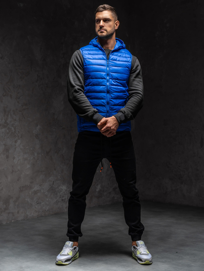 Homme Gilet matelassé à capuche Bleu cobalt Bolf LY36A1