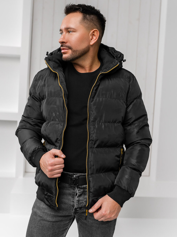 Homme Blouson d'hiver matelassé Noir Bolf 7270A1