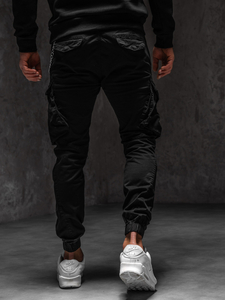 Homme Pantalon jogger cargo Noir Bolf SK850