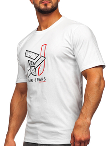 Tee-shirt en coton pour homme blanc Bolf 14769