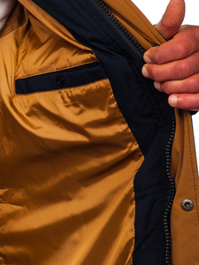 Homme Blouson d'hiver matelassé Bleu foncé Bolf 7330