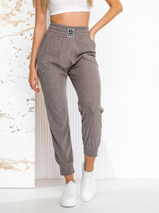 Femme Pantalon sportif en rayures Gris Bolf W7858