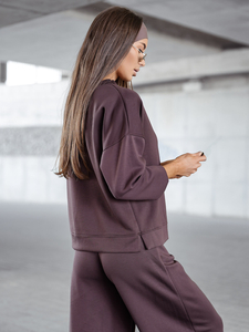 Survêtement zippé deux pièces femme beurre chocolat Bolf 821111