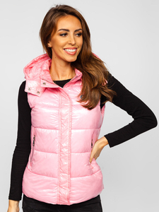 Gilet matelassé à capuche pour femme rose clair Bolf SW025