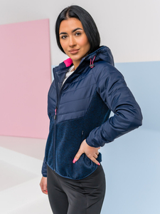 Veste sweat bleu marine femme bleu marine Bolf KSW4005