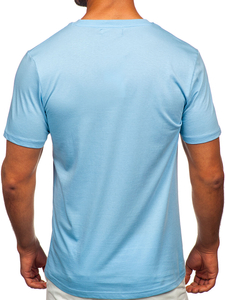 Homme T-shirt imprimé en coton Bleu Bolf MPO3457