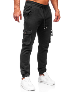 Pantalon jogger cargo pour homme noir Bolf MP0181N