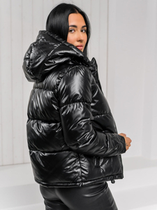 Femme Blouson d'hiver matelassée à capuche Noir Bolf 5M3193A1