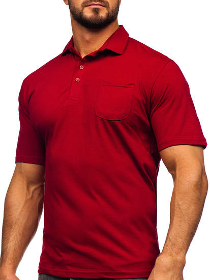 Polo en coton pour homme bordeaux Bolf 143006