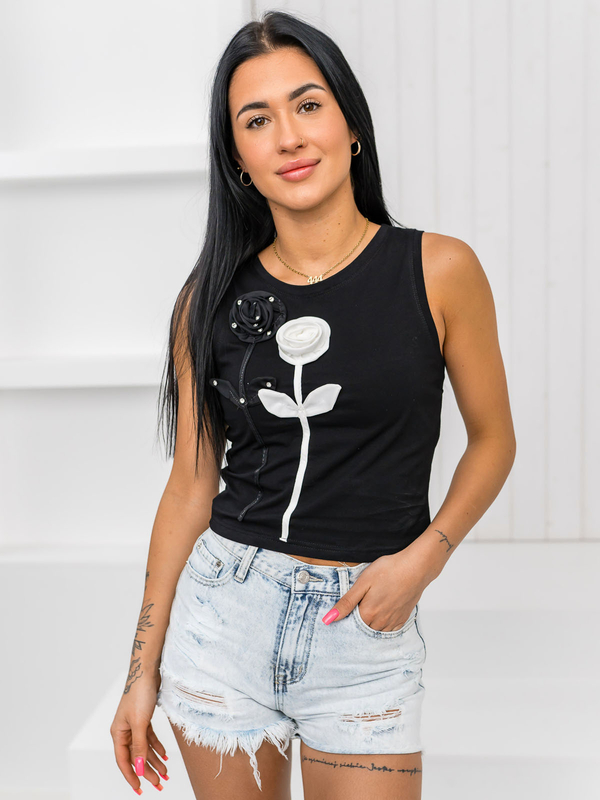 Femme Débardeur imprimé Noir Bolf 96T653