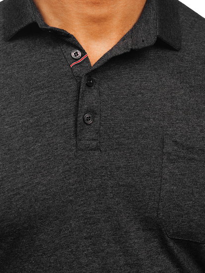 Homme Polo en coton à manches longues Graphite Bolf 5120