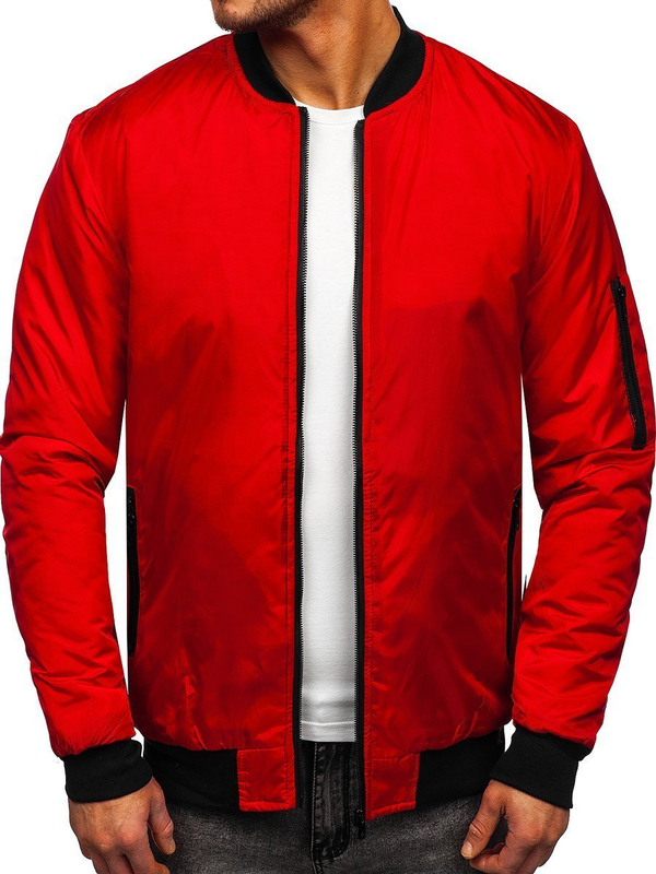 Blouson de transition bomber pour homme rouge Bolf AK95