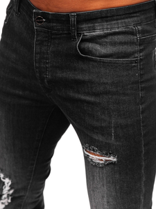Homme Pantalon en jean slim fit Noir Bolf MP0085N