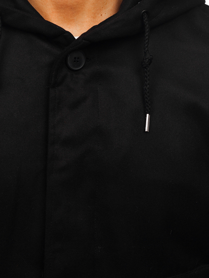 Homme Manteau d'hiver à capuche Noir Bolf 79B3A1-197