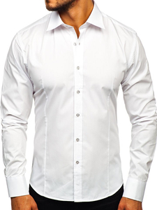 Chemise élégante blanche à manches longues pour homme Bolf 1703