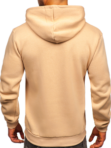 Sweat-shirt beige kangourou à capuche pour homme Bolf B1004