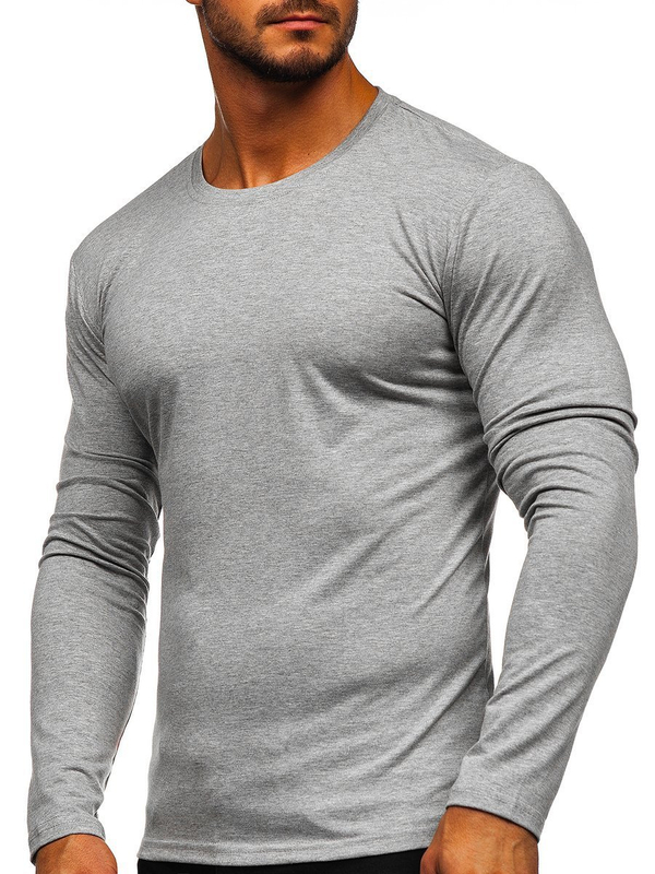 Le tee-shirt manches longues sans imprimé pour homme gris Bolf 2088L