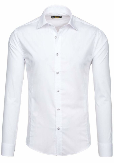Chemise élégante blanche à manches longues pour homme Bolf 1703