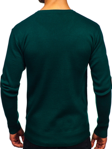 Homme Pull uni col V Vert Bolf S8725