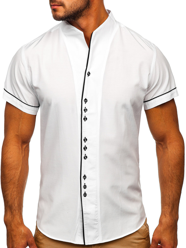 Chemise à manches courtes pour homme blanche Bolf 5518