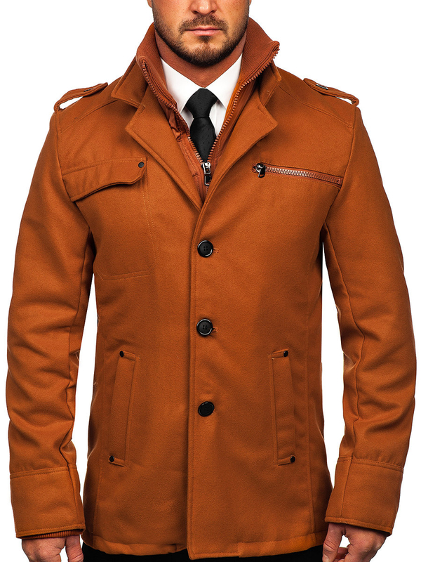 Manteau camel pour homme Bolf 8856