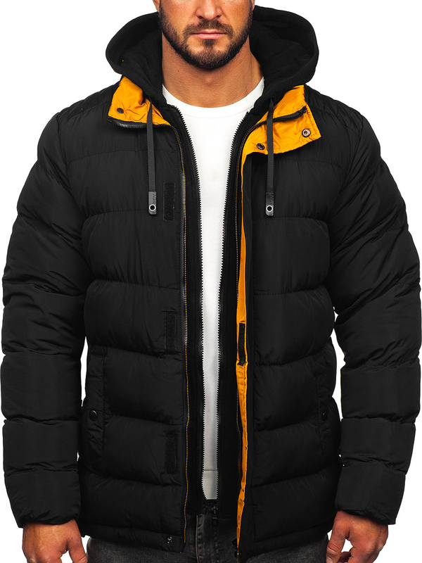 Blouson d'hiver matelassé pour homme noir Bolf 7145