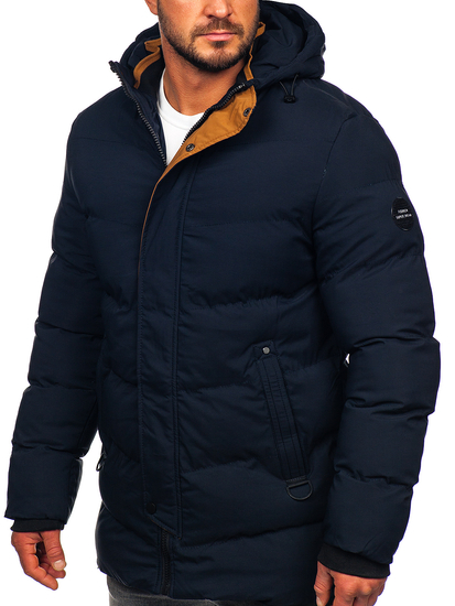 Homme Blouson d'hiver matelassé Bleu foncé Bolf 7330