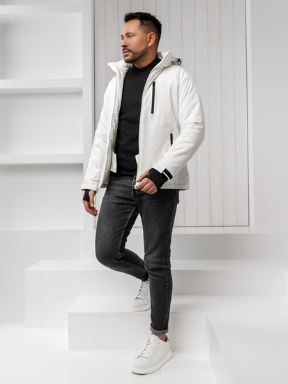 Homme Blouson d'hiver matelassé oversize Blanc Bolf HH011A1