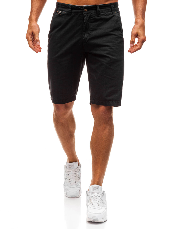 Short en coton noir pour homme Bolf 3020