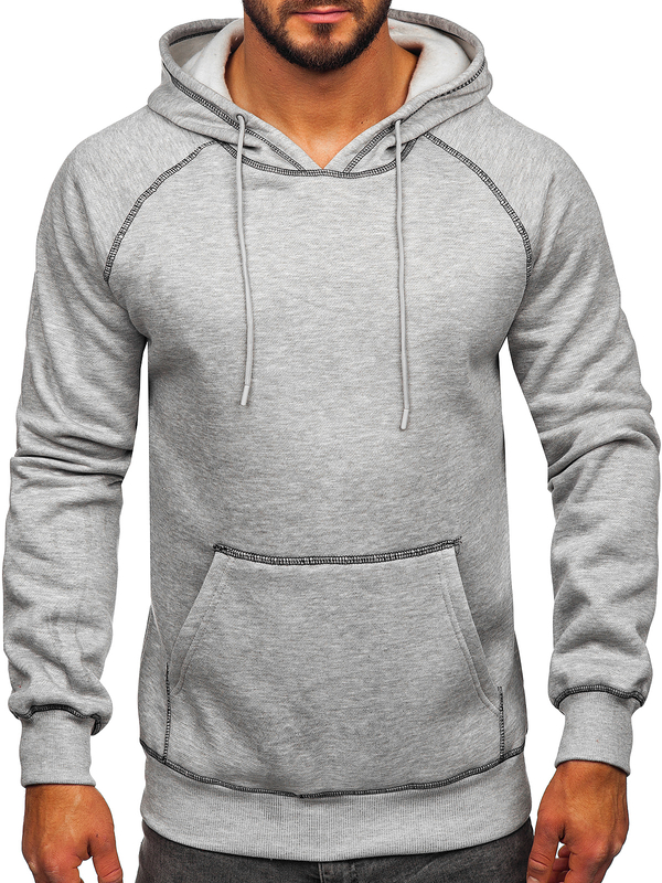 Sweat-shirt à capuche pour homme gris Bolf 8B152