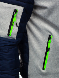 Blouson de transition matelassé pour homme bleu foncé Bolf 8M902