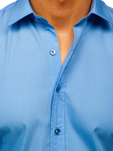 Chemise élégante bleu clair à manches longues pour homme Bolf 1703