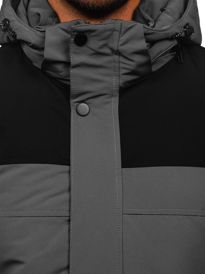 Homme Blouson d'hiver à capuche Graphite Bolf 22M322