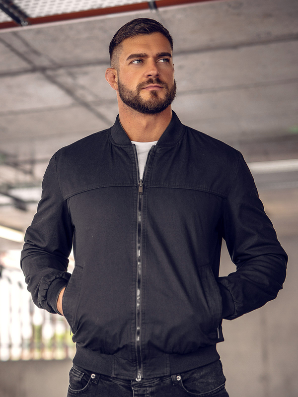 Blouson aviateur réversible noir pour homme, modèle Bolf 84M3005A