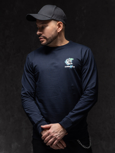 Homme Sweat-shirt imprimé Bleu foncé Bolf 8744A1