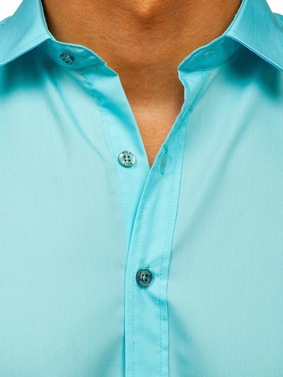 Chemise élégante vert clair à manches longues pour homme Bolf 1703