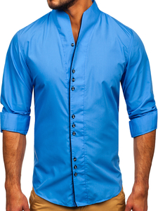 Chemise à manche longue pour homme bleue Bolf 5720