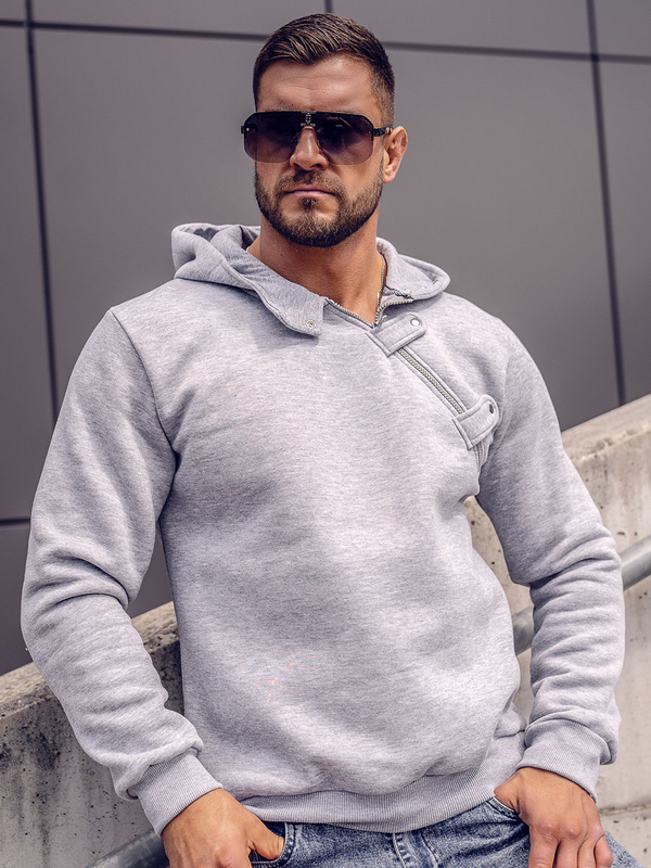 Sweat-shirt à capuche pour homme gris foncé Bolf 06A
