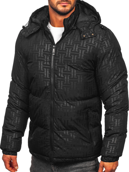 Homme Veste matelassée d'hiver Noir Bolf 3B112